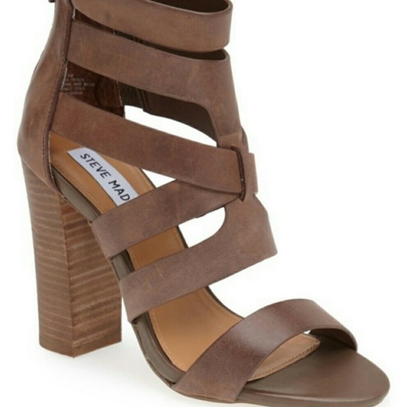 Steve Madden Cruizz Chocolate Strappy Heels Sandals 8 - Picture 2 of 12